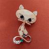 Opal Stone Fox Brooches Womens Cute Animal Pin Brooch Jewelry