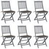 Day and Night - Day and Night Folding Garden Chairs 6 Units Cushions Solid Acacia Wood