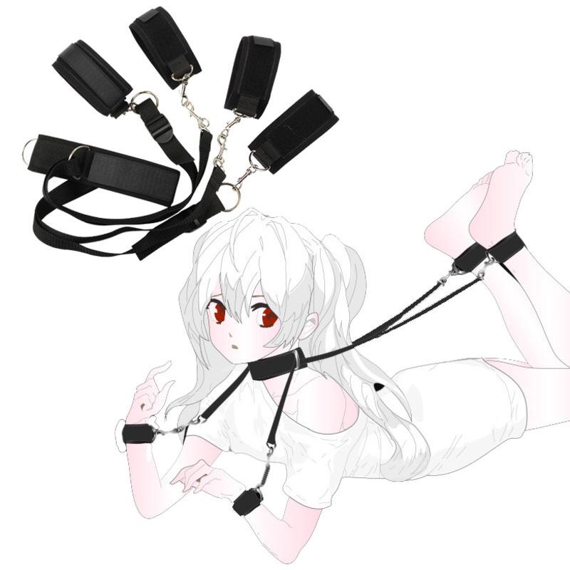 Взрослый раб, БДСМ, кровать, привязка для ног, разветвитель, наручники, кандалы в комплекте, набор веревок, женский флирт, SM, реквизит для взрослых, секс-игрушки для