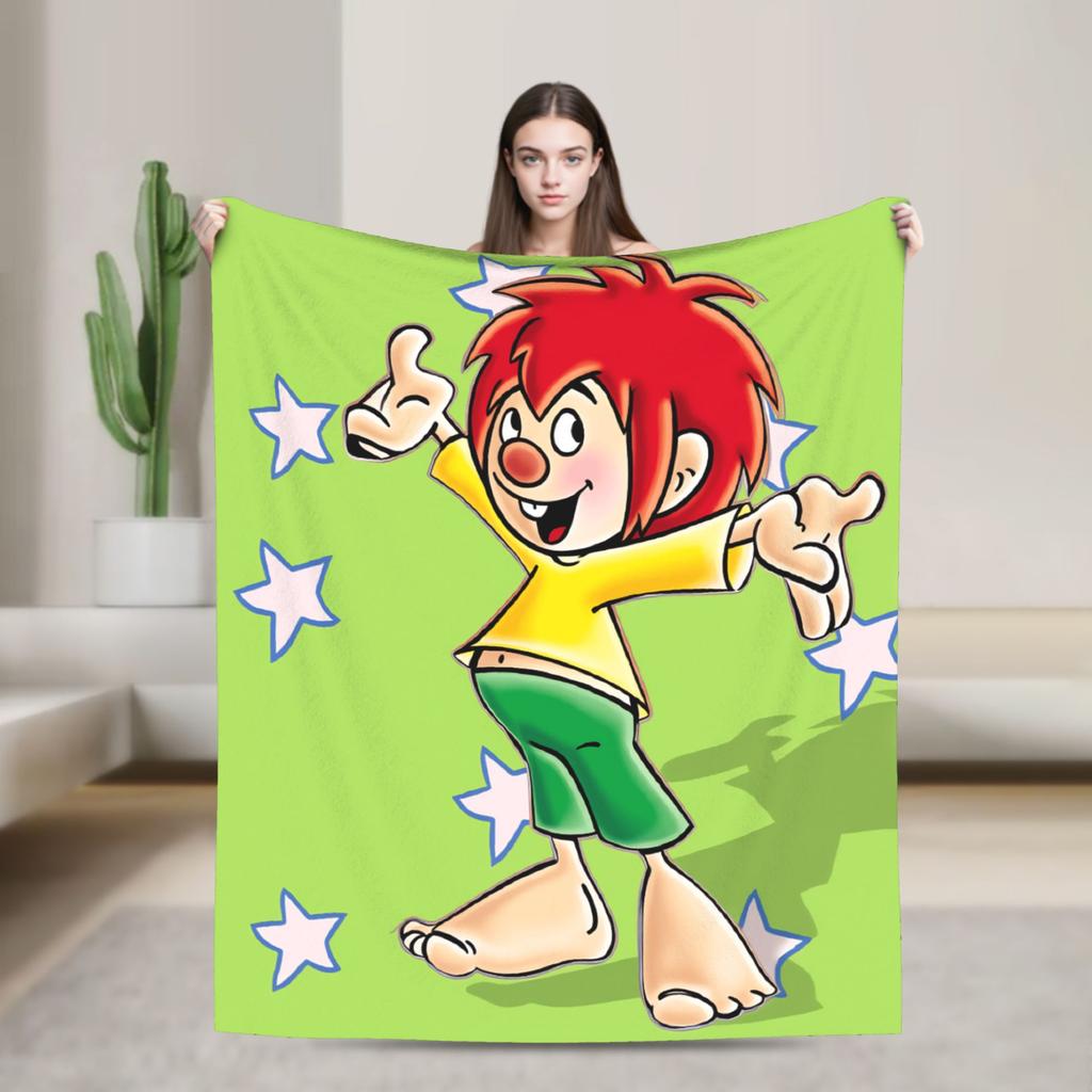 Warm Soft BlanketsGirls Boys Decorative P-Pumuckl Bedding Throws Flannel Bedspread For Couch Chair Fluffy Sofa Bed Cover