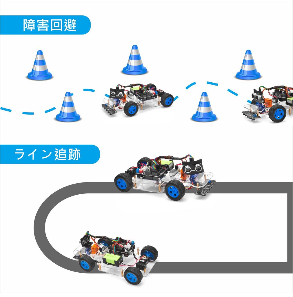 OSOYOO Arduino UNO Robot Car Smart Car Kit with Servo Steering Rack, DIY Kit, Bluetooth, Wi-Fi, IOT, Autodrive, C++, and Computer Programming