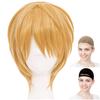 CaseEden Cosplay Wig Premium Cool Short Hair Mix Gold Blonde 6060