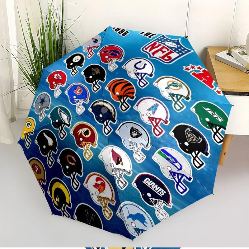 NFL Print Automatic Open Close Umbrella, Portable Foldable Umbrella, for Outdoor Commute Camping Trip, Ideal Birthday Gift