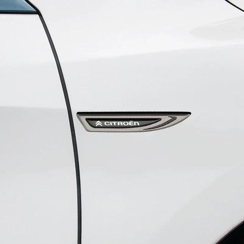 YKFEA1 2Pcs Car Side Fender Stickers Decals for Citroen C1 C2 C3 C4 C4L C5 Cactus C-Elysee Picasso Berlingo Xsara VTS DS4 DS3 Badge