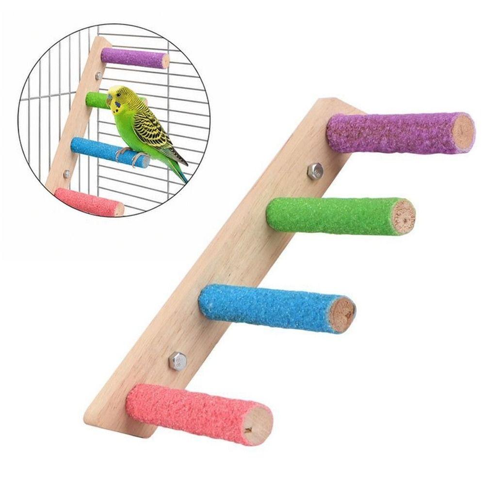 Colorful Perches Bird Ladder Wood Bird Climbing Toy New Bird Bridge Climbing And Perching