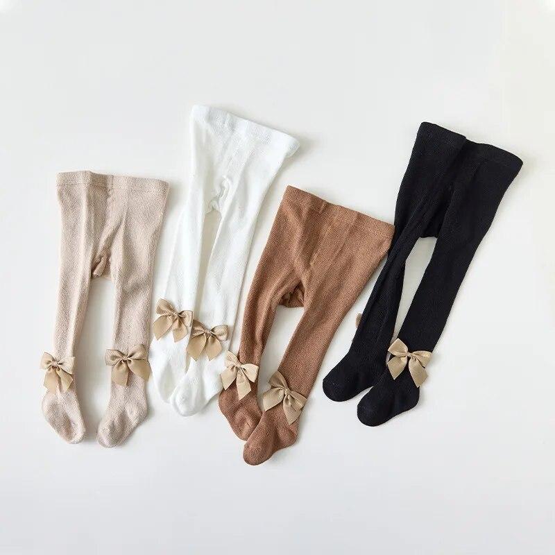 1 пара колготок для маленьких девочек, колготки в европейском стиле в стиле ретро, колготки с бантом для маленьких девочек, весенне-осенние дышащие чулки для детей 0-4 лет