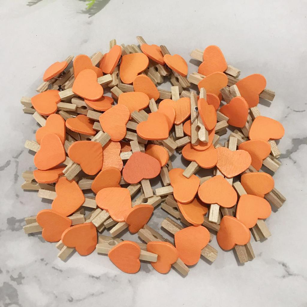 Mini Wooden Heart Clothespins, Multicolor Small Clothespins with Heart,  Tiny Clothes Pins with String for Photos Display,DIY Craft,Wedding Decor