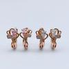New Cute Clear Women Natural Zircon White /Pink 585 Rose Gold Dangle Earrings Party Fine Fashion Jewelry