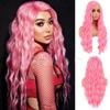 Beautiful Long Wave Hair Colorful Synthetic Wig for Women