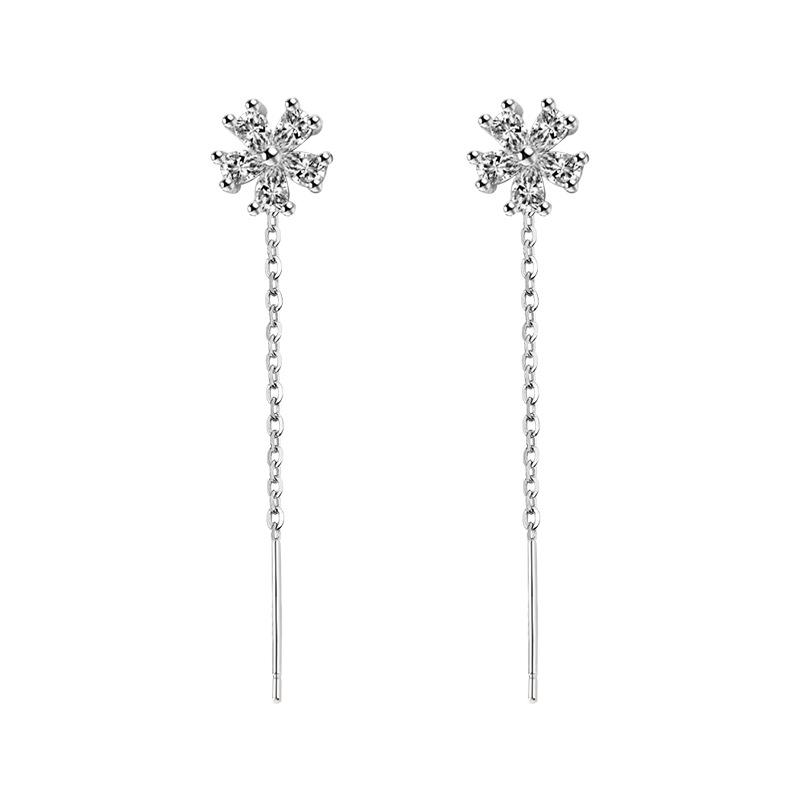 Серьги-бусины фасоль круглые: Модный короткий стиль с цепочкой-подвеской в виде сердца и звезды