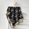 Women New Elegance Bow Print Scarf  Winter Warmer Pashmina Two-Sided Scarves Female Shawls Thick Blanket Wraps Foulard Scarf