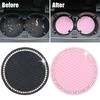 Car Non-slip Water Cup Pad Diamond Rhinestone Bling Decoration Auto Interior Cup Bottle Anti-skid Rubber Mat Car