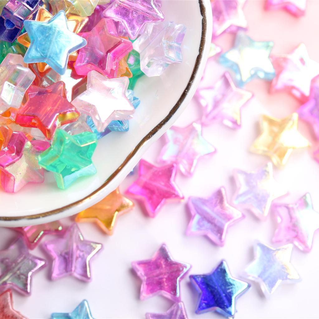 Hanmade Handmade 11*4.5mm Crafted DIY Accessories About240Pcs AB Color Pentagram for Jewelry Making Star Beads Loose Spacer Beads