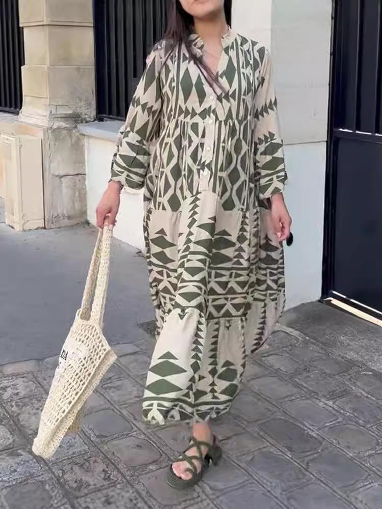 Plus Size Women's Bohemian Shirt Dress - Elegant & Loose Style (2024)