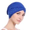 European & American Stretch Fabric Indian Beaded Bandana Cross Hat for Chemotherapy