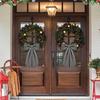2 Pack Wreath Sash for Front Door Boxwood Wreath Sash Garland Front Door Porch Decor(White and Black Plaid)