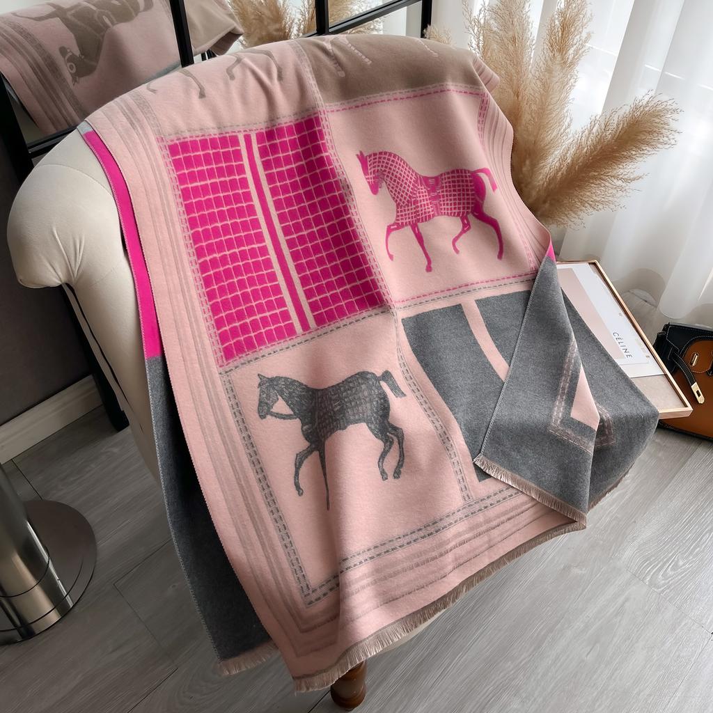 Elegant Ladies' Pashmina Autumn & Winter Thick Warmth Double Sided Tassel The Horse Shawl Coldproof Windproof Blanket Scarf