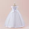 Платье принцессы для девочек-цветочниц на свадьбу, летнее детское торжественное длинное платье с бантом для школьного вечера, вечеринки, детского новогоднего платья ALP-0028