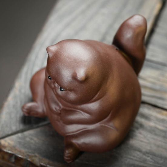 Очаровательная керамическая чайная фигурка домашнего любимца, сердитый кот, дизайн, тонкая работа, чайный столик, стол, чайная, украшение для дома, орнамент