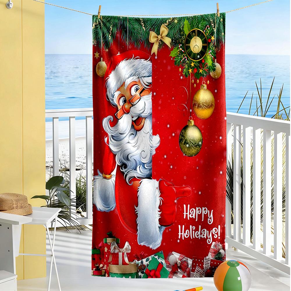 Christmas Beach Towel High Absorbency & Quick-Dry Comfortable Lightweight