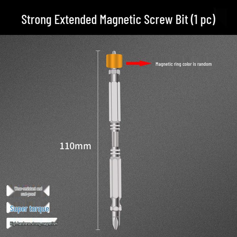 S2 PH2 Magnetic Phillips Bit with Double-Section Electric Drill Screwdriver and Positioning Ring