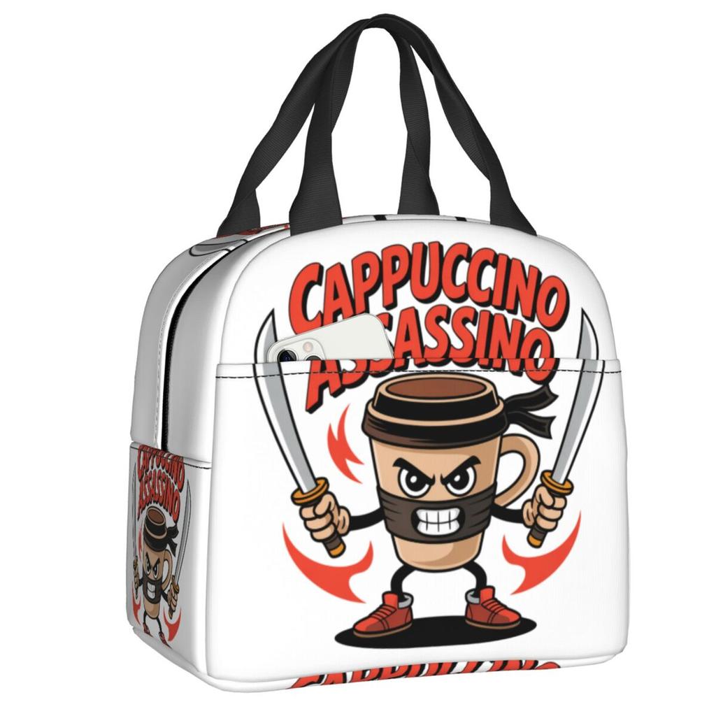 Custom Ballerina Capuchina Italian Brainrot Tung Tung Tung Sahur Lunch Bag Women Thermal Cooler Insulated Lunch Box for Student