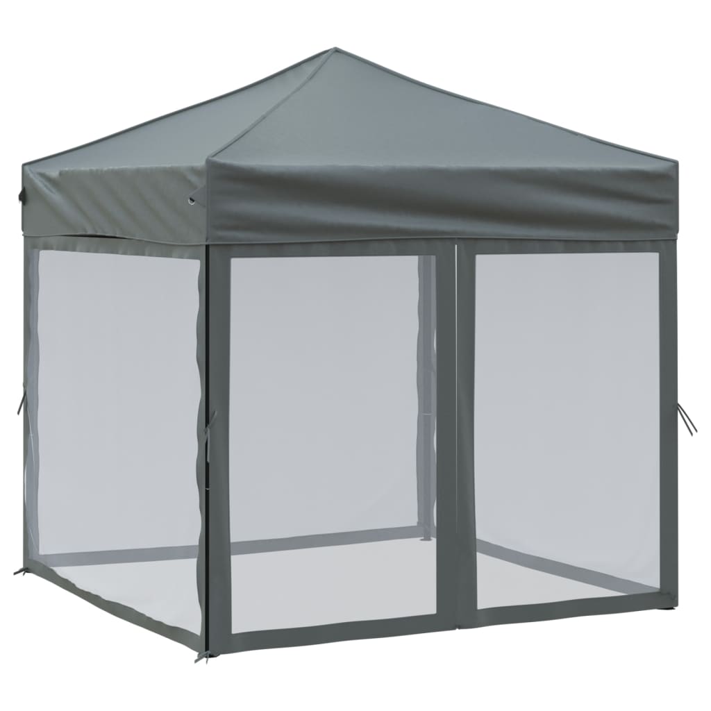 Foldable Party Tent with Side Walls Anthracite 2x2 m