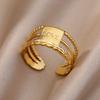 Stainless Steel Rings for Women Men Gold Color Engagement Wedding Party Ring Female Male Finger Jewelry Birthday Gift 2024 Trend