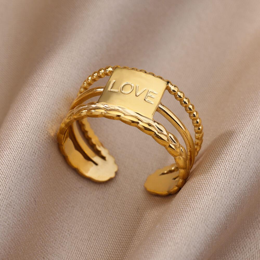 Stainless Steel Rings for Women Men Gold Color Engagement Wedding Party Ring Female Male Finger Jewelry Birthday Gift 2024 Trend