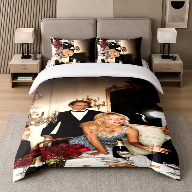 3Pcs Bed Set,Sabrina Carpenter 1 Duvet Cover and 2 Pillowcases, Printed Bedding Decor For Guest Room