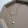 INS Fashion Jewelry Women Girls Double Layer Bracelet Pearl Choker Necklace