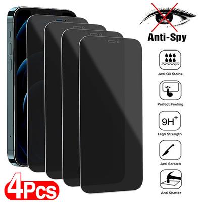 4 шт. защитная пленка для экрана для iPhone 15 14 13 12 11 16 Pro Max Mini, закаленное антишпионское стекло для iPhone 7 8 Plus SE X XR XS MAX