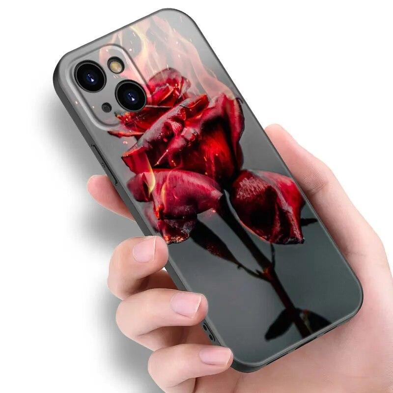 Чехол для телефона с цветами красной розы для iPhone Samsung Galaxy Redmi Xiaomi Oppo OnePlus Note SA 7 8 9 10 11 12 13 14 20 21 22 23 53 54 Pro Max Plus Ultra