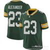 Green White NFL Bay Packers Football Jersey Men Short Sleeve V-Neck Cotton Blend Athletic Wear