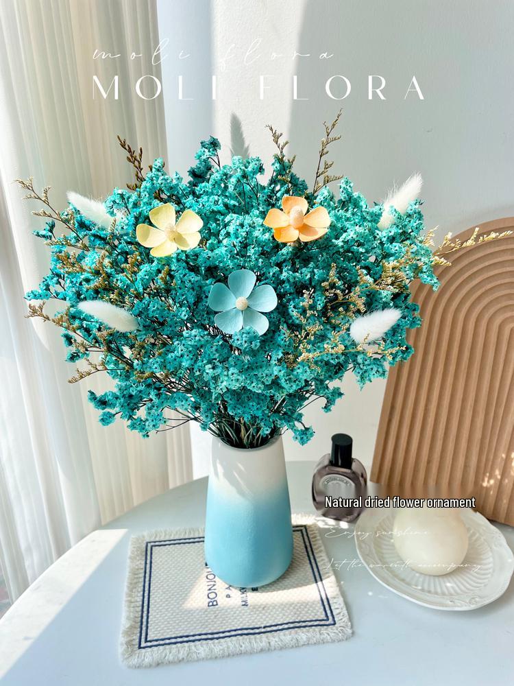 Immortal Air-Dried Baby's Breath Flower Bouquet - Natural Home Decor Ornament for Living Room Display