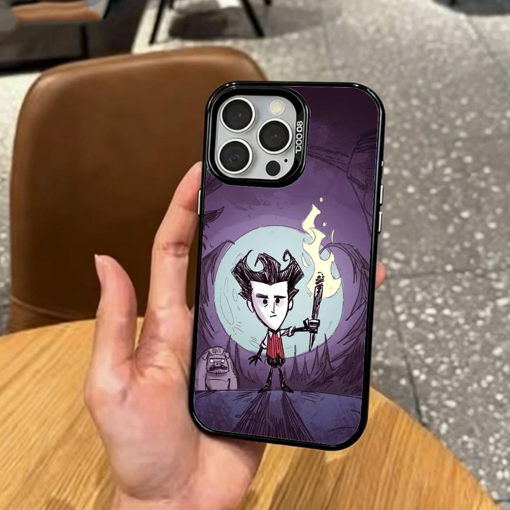 D-Don T G-Game S-Starve Phone Case For iPhone17,16,15,14,13,12,11 Plus,Pro Max Colored Silver Plated Inside Cover