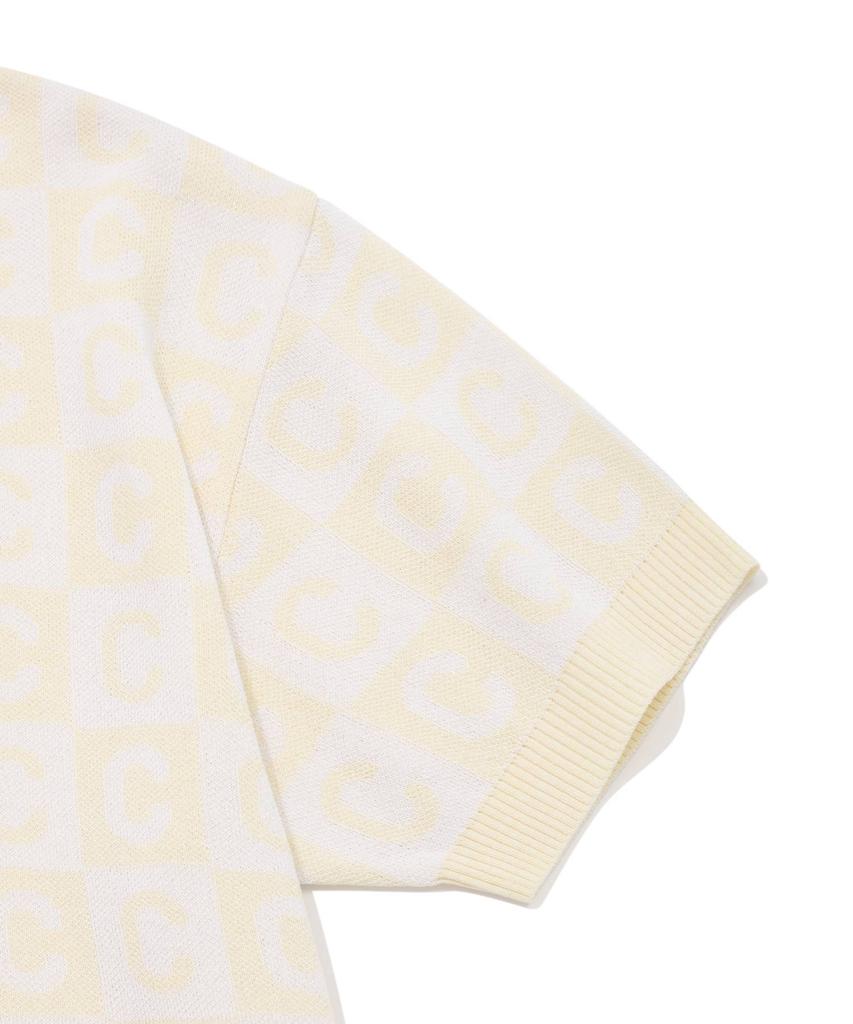 COVERNAT C Pattern Collar Half Knit Ivory