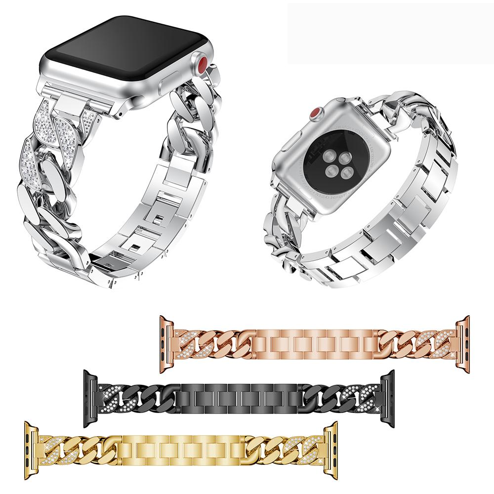 Металлический ремешок для Apple Watch Band 45мм 41мм 44мм 40мм 46мм 42мм Бриллиантовый браслет iWatch 11 10 9 8 7 6 5 SE Серии Ultra 3 2 49мм