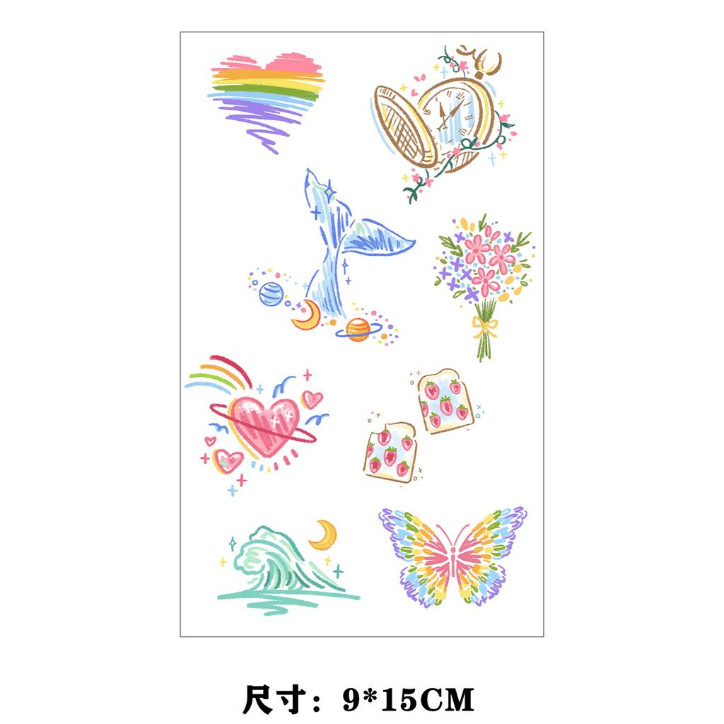Dopamine Color Butterfly Animal Love Star Fireworks Small Picture Finger Tattoo Sticker