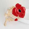 Новые Креативные Броши-Булавки с Гвоздиками Красные Броши-Цветы Для Женщин Золотистого Цвета Эмалевая Булавка AVE