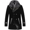 Raccoon Fur Collar Cashmere Genuine Leather Clothes Mid-Length Fur Integrated Men's Wool Fur Overcoat Coat