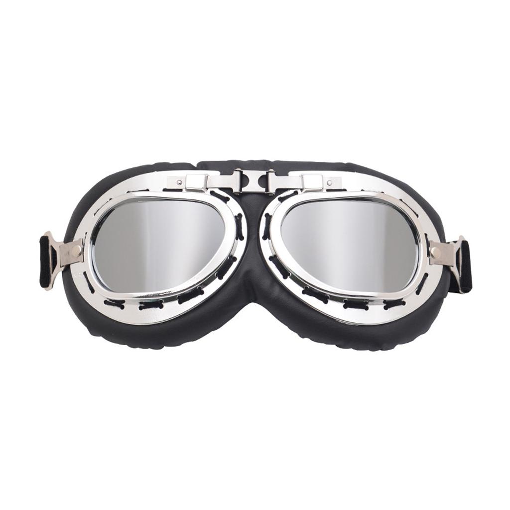 Motorcycle Goggles Retro Pilot Style Cruiser Scooter Goggle Glasses Dustproof Windproof for Men Women Adult Anti-Scratch