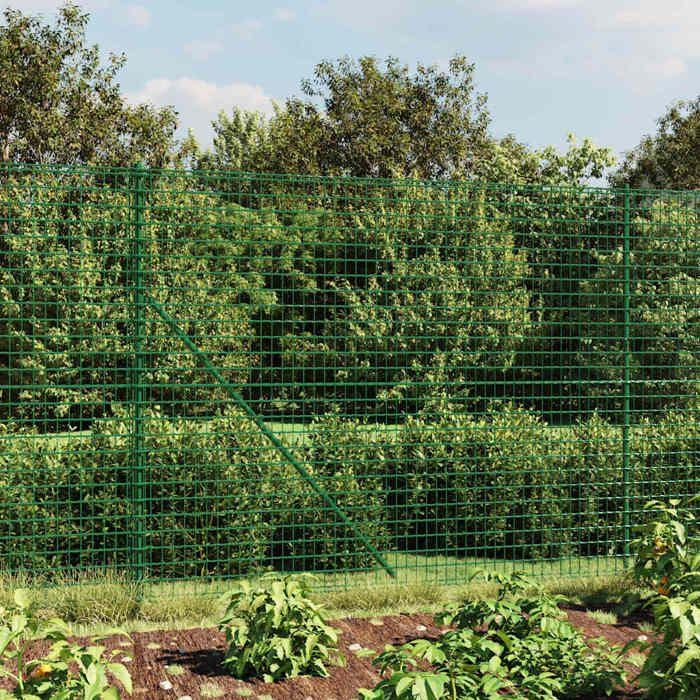 VidaXL Wire Mesh Fence and Anchor Post, Decorative Fence Panel, Garden Patio Protection Barrier 154111