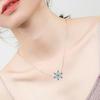 Women Frozen Snowflake Necklace Silver Plated Rhinestone Crystal Pendant Chain Christmas Gift