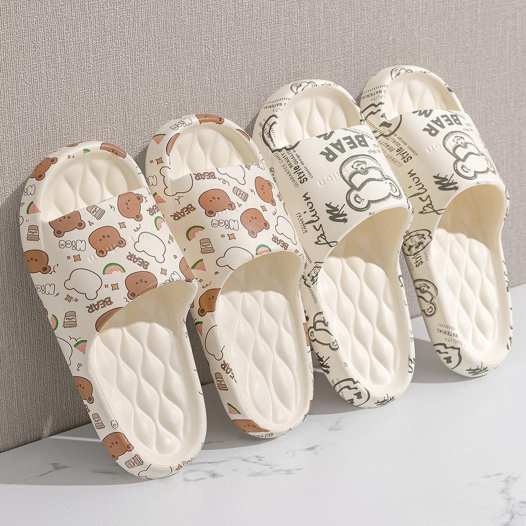 Summer Unisex Slippers Printed Cartoon Indoor Slippers Non-Slip Comfortable Outdoor Slippers