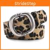 Leopard Print Faux Leather Belt For Women With Metal Buckle For Casual And Streetwear Style