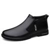 Новые мужские ботинки 2024 года, удобные теплые модные ботильоны, повседневные мужские кожаные ботинки, деловые мужские зимние ботинки, кожаные ботинки на платформе