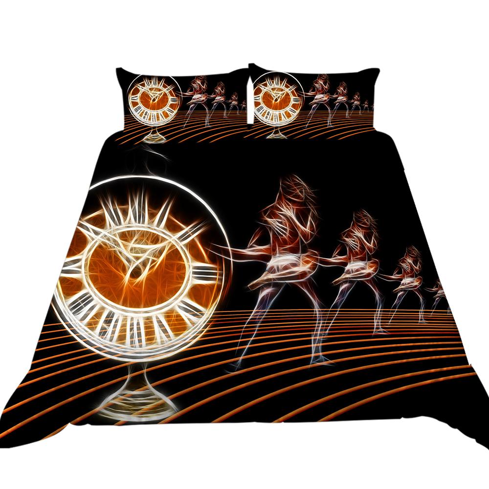 Роскошный домашний комплект постельного белья с 3D танцевальным узором, полноразмерное пододеяльник и наволочка, моющееся удобное постельное белье для спальни с принтом теней для танца