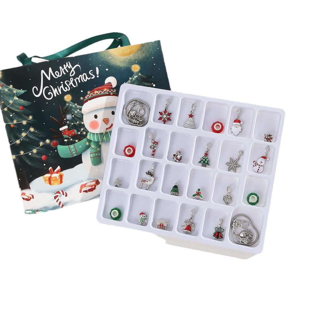 Серебряный рождественский календарь обратного отсчета: Сделай сам Сумочка из бисера и Ювелирный подарок Слепой бокс для женщин