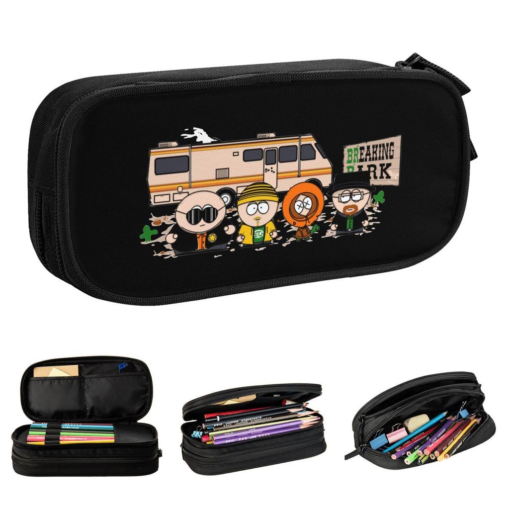 Breaking Park Pencil Case Lovely Southparkd Cartoon Pen Box Bag Student Big Capacity Office Gifts Pencil Box